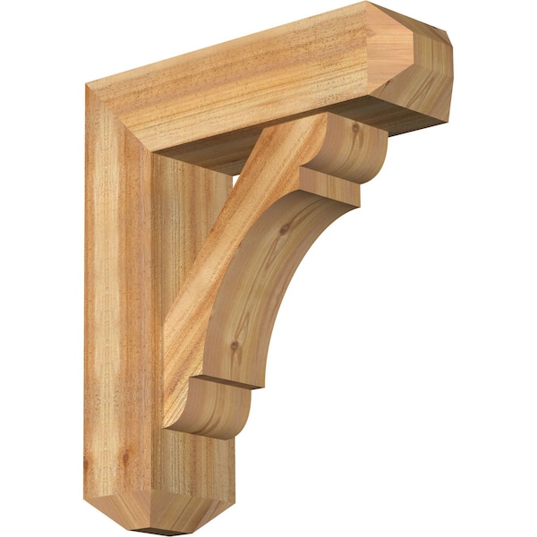 Ekena Millwork Olympic Craftsman Rough Sawn Bracket w/ Offset Brace, Western Red Cedar, 8"W x 26"D x 30"H BKT0806X26X30OLY04RWR - main